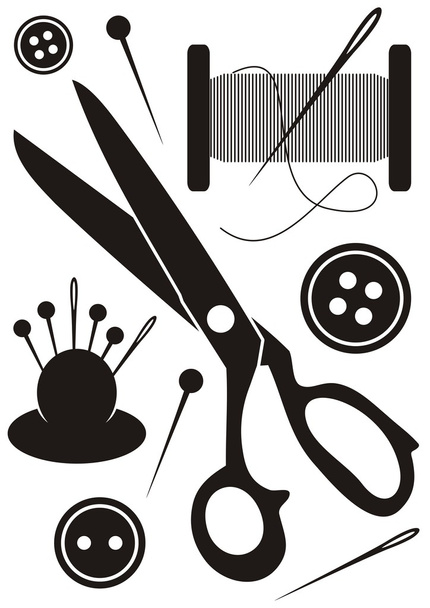 Iconos de herramientas de costura
 - Vector, imagen