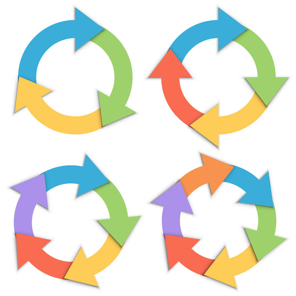 Flechas circulares de papel de color
 - Vector, imagen