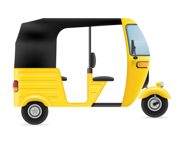 motor rickshaw tuk-tuk indian taxi transport vector illustration - Vettoriali, immagini