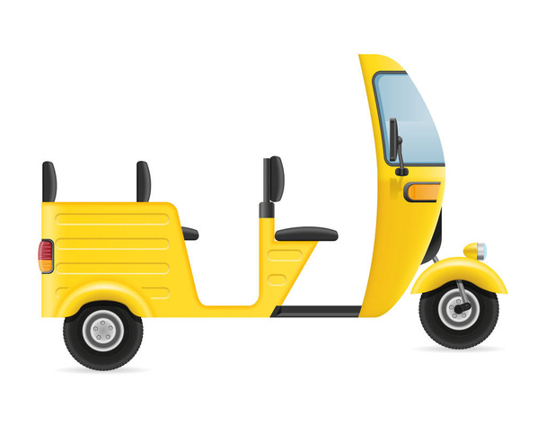 motor rickshaw tuk-tuk indian taxi transport vector illustration - Vector, Image