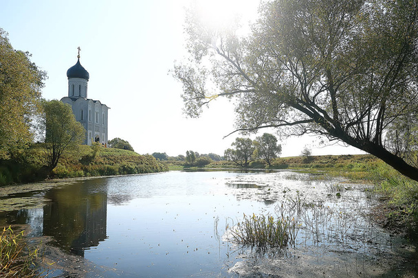 church summer landscape orthodox / summer landscape, faith religion architecture of Russia - Foto, afbeelding