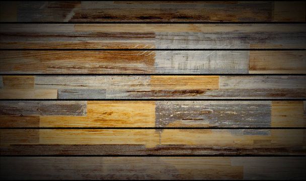 暗い木の板板、板自然に熟成した木材。一番上のビュー。C - 写真・画像