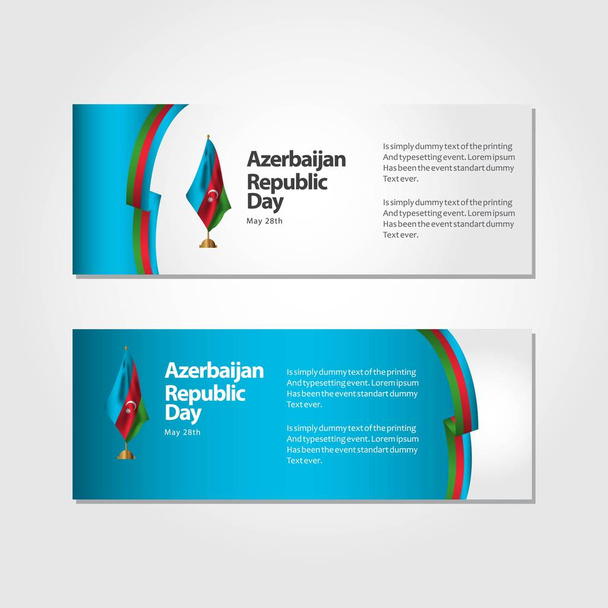 Azerbaijan Republik Tag Vektor Vorlage Design Illustration - Vektor, Bild