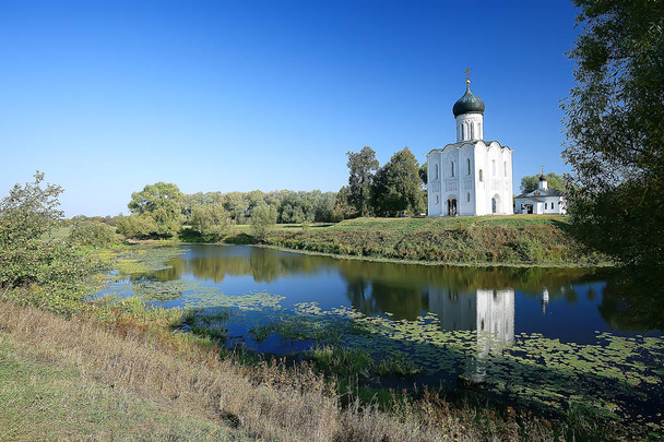 Kirche Sommerlandschaft orthodox / Sommerlandschaft, Glaube Religion Architektur Russlands - Foto, Bild