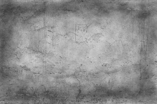 alte graue Wand / abstrakter Vintage-grauer Hintergrund, Struktur alter Beton, Riss im Putz - Foto, Bild
