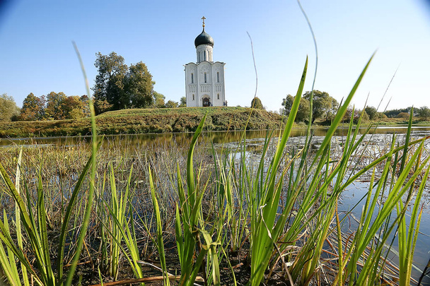 church summer landscape orthodox / summer landscape, faith religion architecture of Russia - Foto, afbeelding