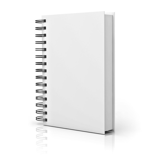lege notebook cover op witte achtergrond - Foto, afbeelding