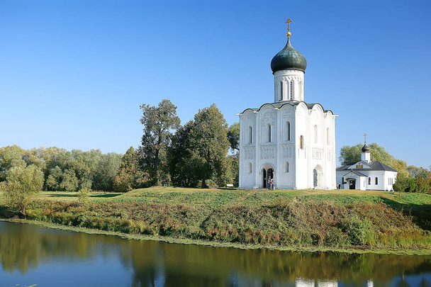 church summer landscape orthodox / summer landscape, faith religion architecture of Russia - Foto, Bild