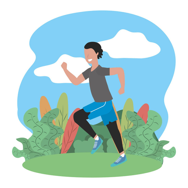 fitness sport train cartoon - Vector, Image