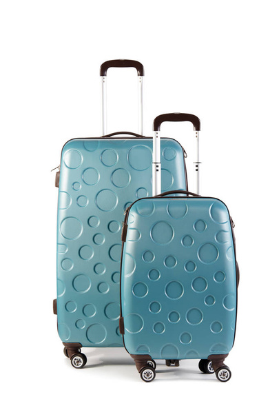Two green suitcases on white background - Photo, Image