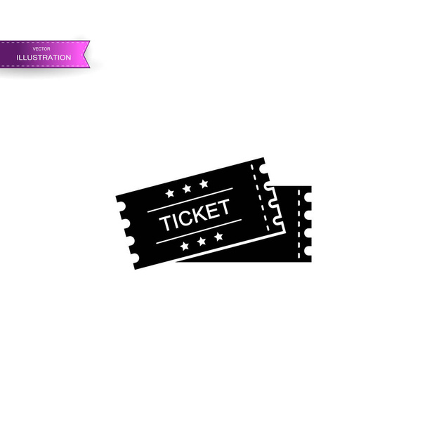 Ticket-Vektor-Symbol. Schwarze Illustration isoliert für grafische und  - Vektor, Bild