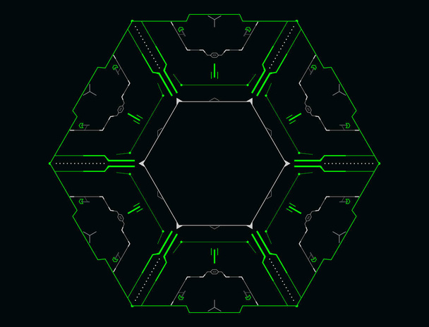 Futuristic hexagonal frame. - Vector, Image