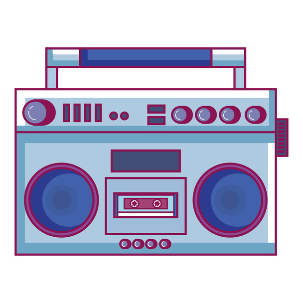 radio cassette vintage stijl - Vector, afbeelding