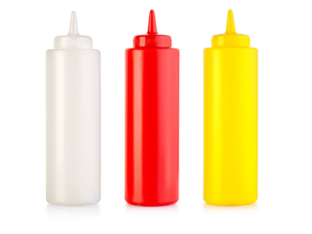 ketchup mayonnaise and mustard  - Fotoğraf, Görsel