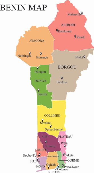 Benin harita vektör çizim - Vektör, Görsel