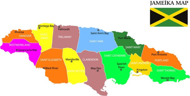 Illustrazione vettoriale della mappa di Giamaica
 - Vettoriali, immagini
