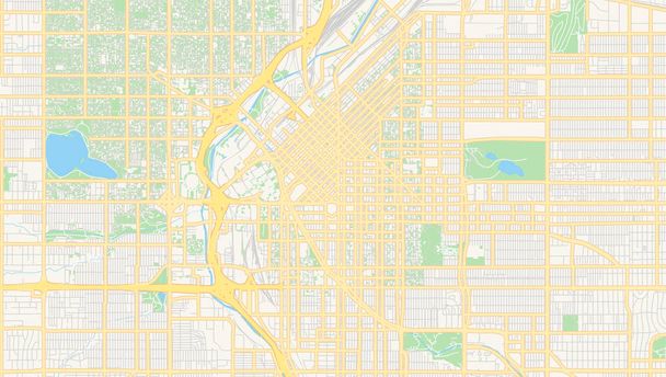 Pusta mapa wektorowa Denver, Colorado, USA - Wektor, obraz