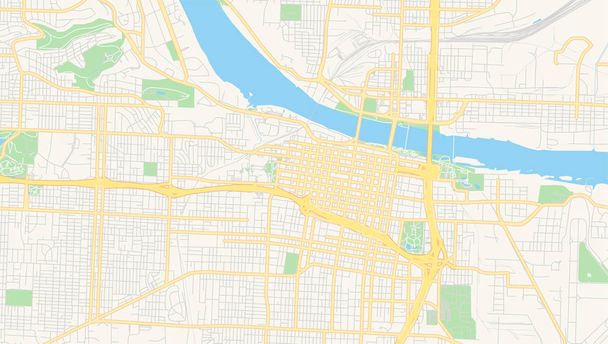Empty vector map of Little Rock, Arkansas, USA - Vector, Image