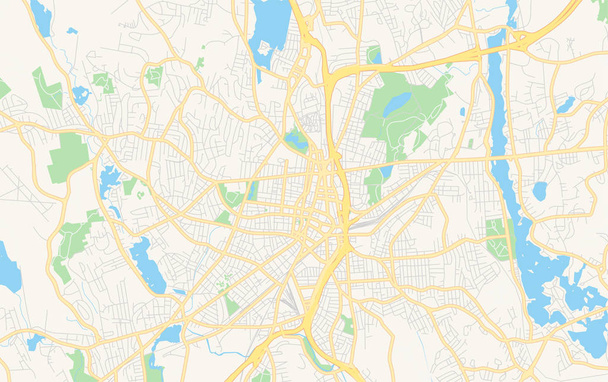 Empty vector map of Worcester, Massachusetts, USA - Vector, Image