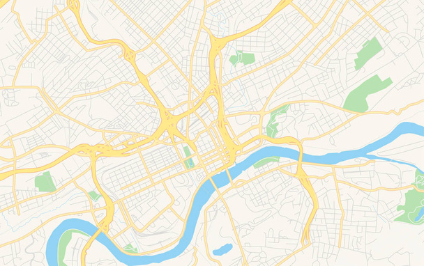 Empty vector map of Knoxville, Tennessee, USA - Vector, Image