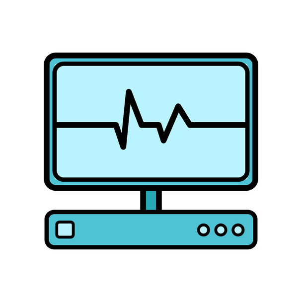 Dispositivo medico astratto con monitor per l'esame del cuore, ecografia e cardiogramma, una semplice icona su sfondo bianco. Illustrazione vettoriale
 - Vettoriali, immagini