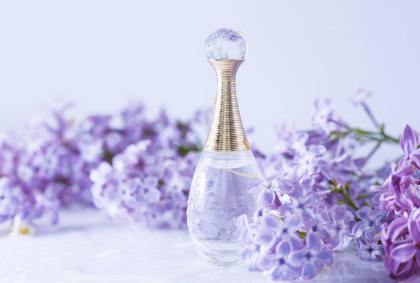 perfume with lilac flowers - Photo, Image