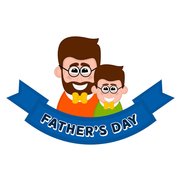 Isolated happy man with a son avatar. Father day - Vector, Image