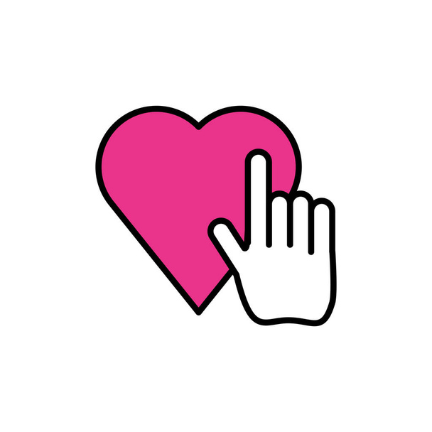 índice del cursor de la mano con corazón
 - Vector, Imagen