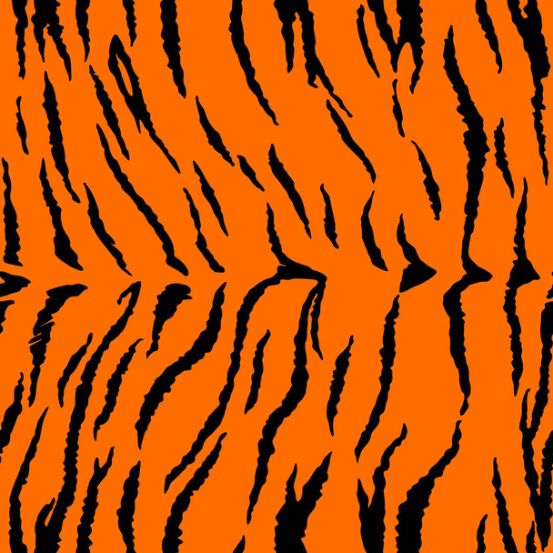 Animal print, tiger stripes, vector seamless pattern - Vector, Image