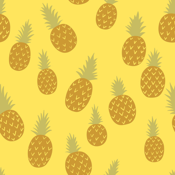 Seamless pattern with pineapples - Vector, imagen