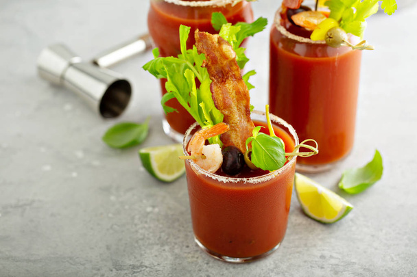 Spicy bacon bloody mary - Photo, Image