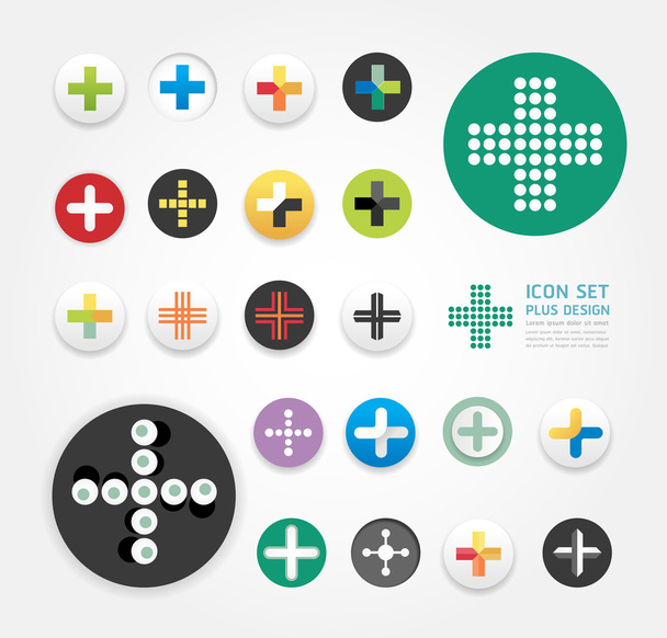 Icons plus design set, can be used for infographics, graphic
 - Вектор,изображение