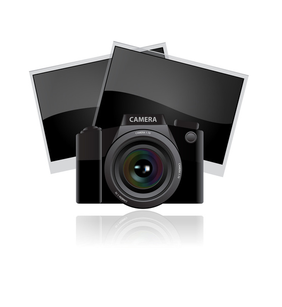 Black camera - Vector, Image