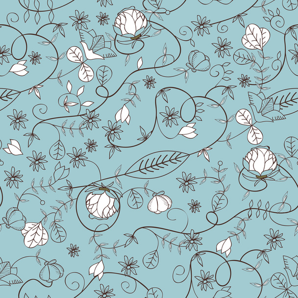 Seamless floral texture - Vector, Image