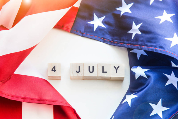 Celebrating Independence Day. United States of America USA flag background for 4th of July - Photo, Image