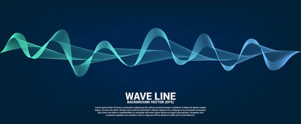 Curva de linha de onda de som azul no fundo escuro. Elemento para tecnologia de tema vetor futurista
 - Vetor, Imagem
