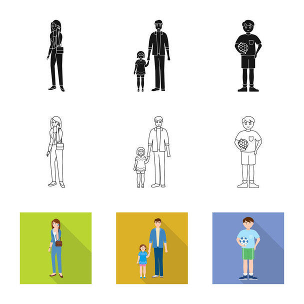 Vector design of character and avatar  icon. Set of character and portrait stock symbol for web. - ベクター画像