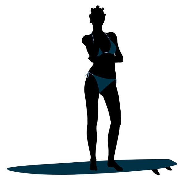 αφροαμερικάνων γυναίκες surfer σιλουέτα Εικ - Φωτογραφία, εικόνα