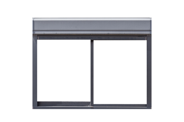 Metal window frame isolated on white background  - Photo, Image
