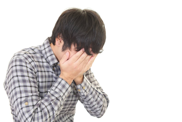 Crying man isolated on white background - Photo, Image