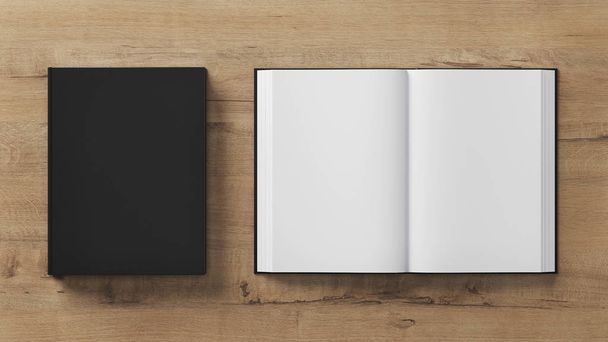 Blank book template for presentation. Two books. 3D rendering. - Photo, Image