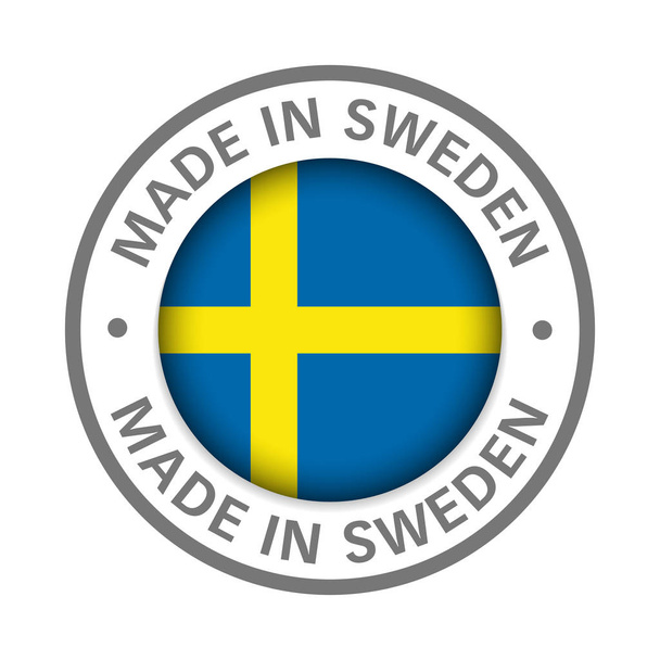 Сделано в Швеции значок флага
 - Вектор,изображение