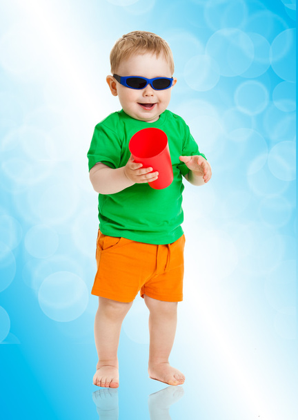 baby boy with sunglasses - Φωτογραφία, εικόνα