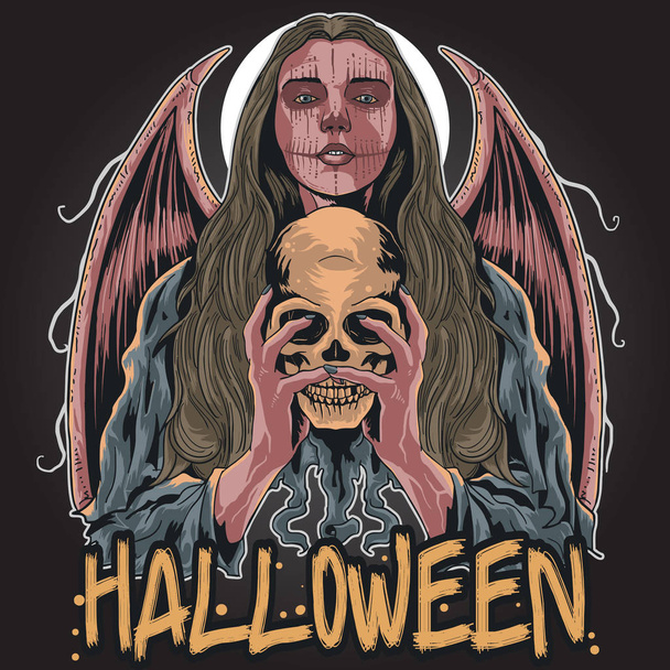 Halloween party poster. Vector illustration - Vector, Image