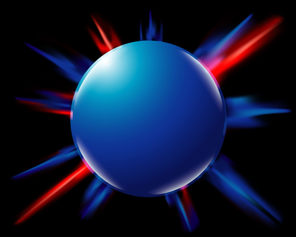 abstract shine from blue button - Vector, Image