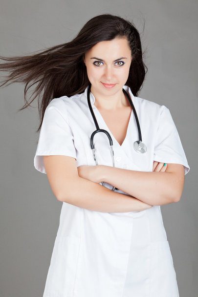 Portrait of a friendly female doctor. happy young smiling femal - Foto, Imagem
