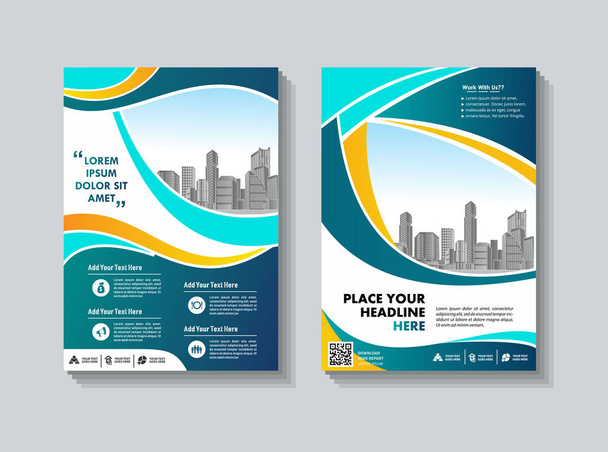 Poster brochure flyer design template vector, Leaflet cover presentation abstract geometric background, layout in A4 size - Vector, Image