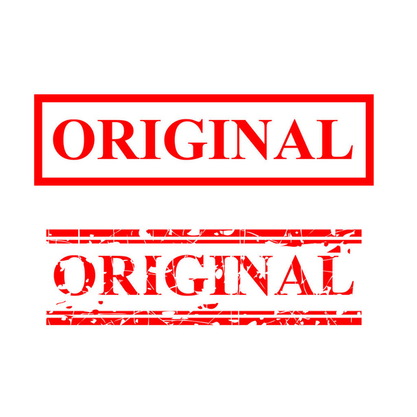 Original, timbre en caoutchouc rouge à 2 lignes - Photo, image
