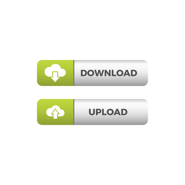 Modern Download Upload Button Icon For All storage business technology company with luxury high end look - Wektor, obraz