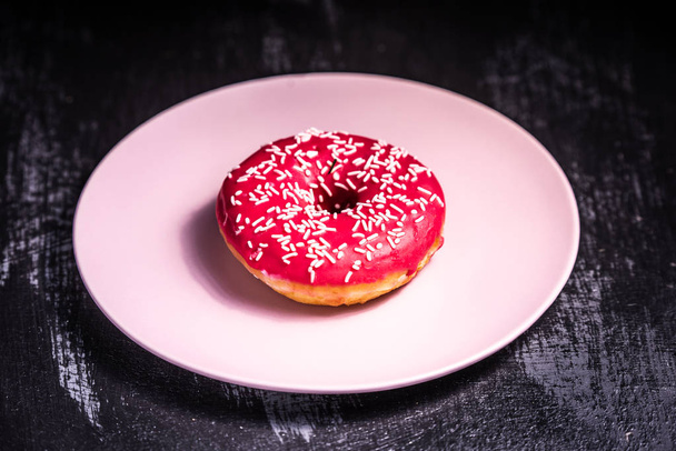 Donut. Sweet icing sugar food. Dessert colorful snack. Treat fro - Photo, Image